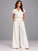 Aveline | Ensemble élégant avec chemise et jupe longue fluide