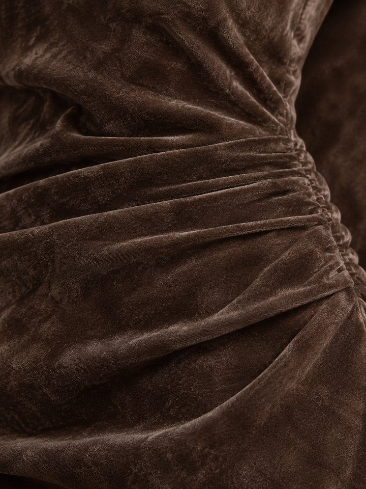 Faux Suede Midi Dress – Timeless Elegance