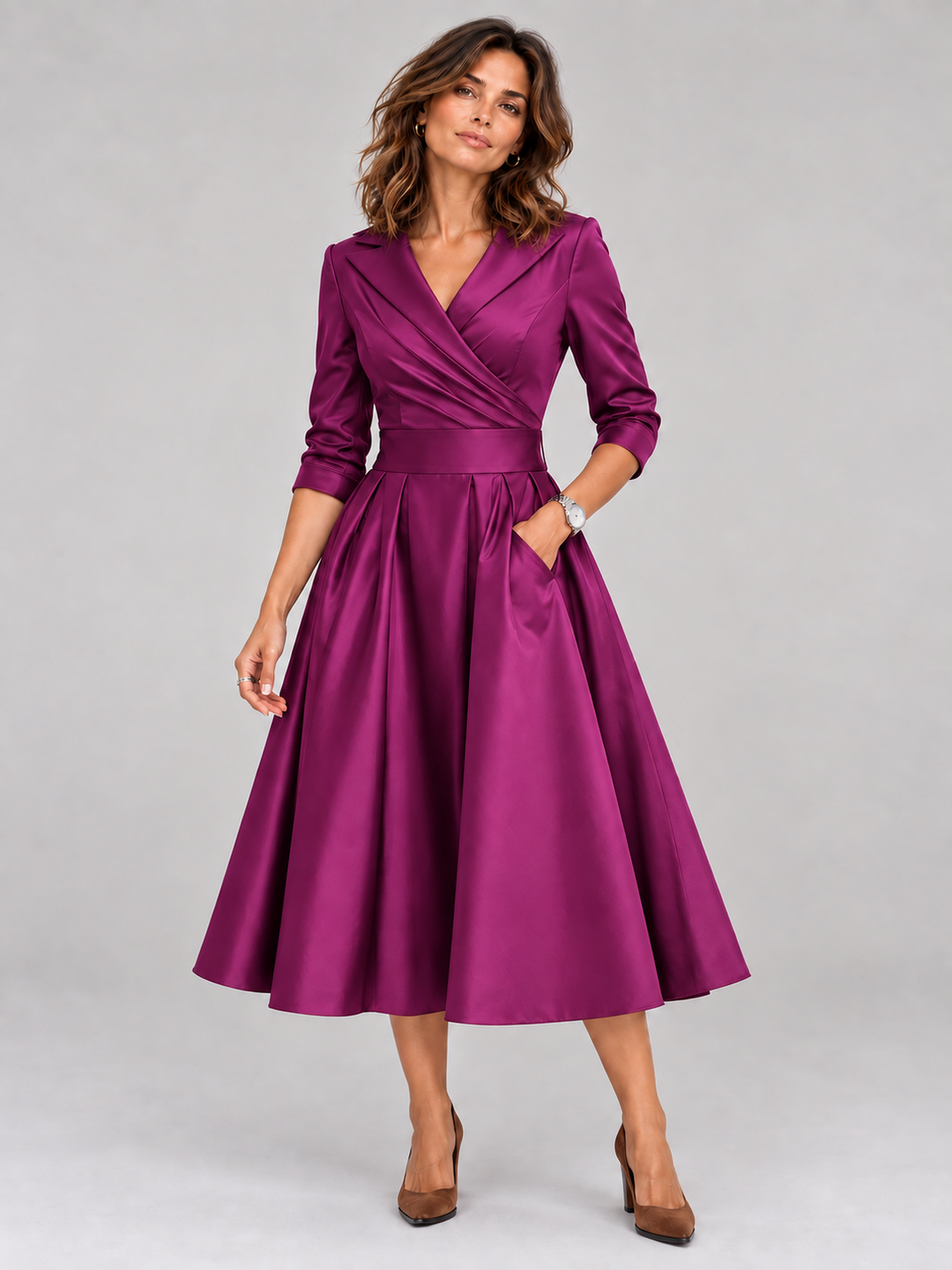 Lina | Satin Midi Dress