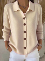 Odette™ | Veste en tricot avec col et boutons