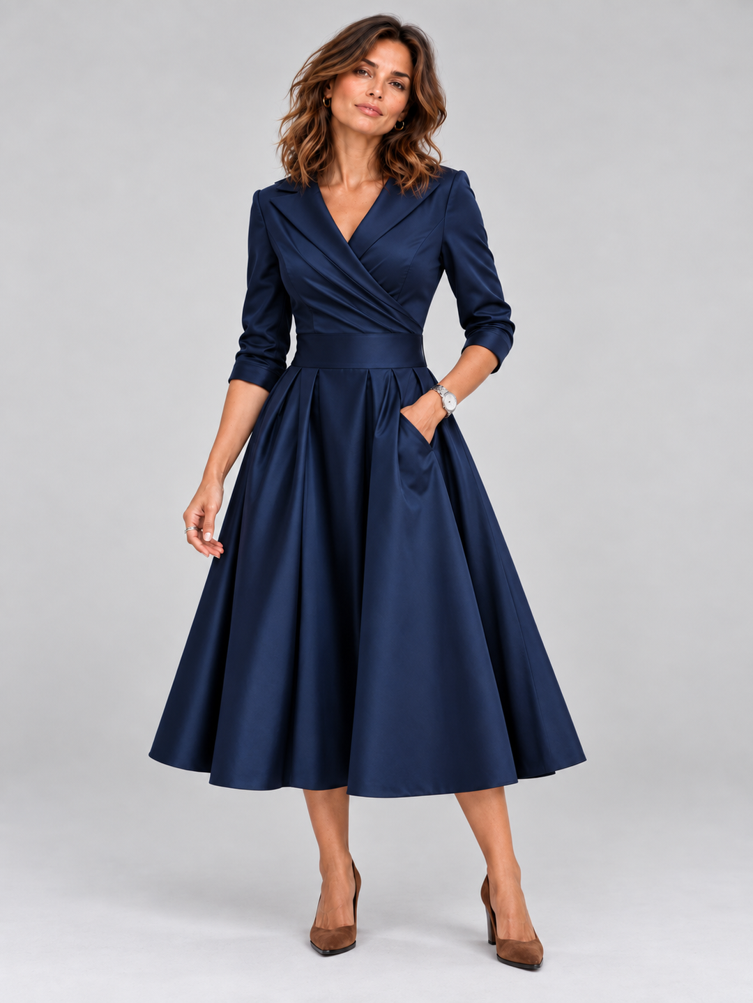 Lina | Satin Midi Dress