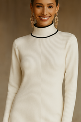 Robe Pull Élégante à Fines Côtes