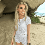 Elise™ | Completo estivo bianco all'uncinetto