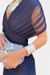 Robe Longue Alondra avec Imprimé Floral Féerique et Décolleté en V