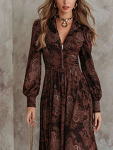 Robe longue à imprimé vintage élégant