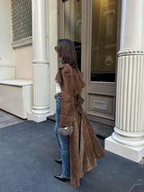 Anaïs | Il trench chic in morbida pelle scamosciata
