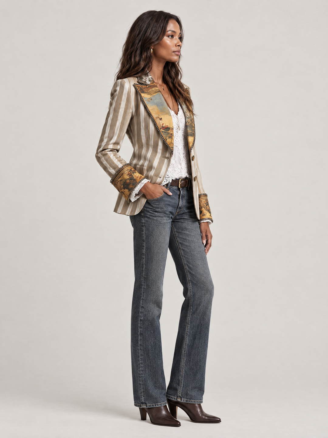 Eloise™ | Striped Blazer with Artistic Details
