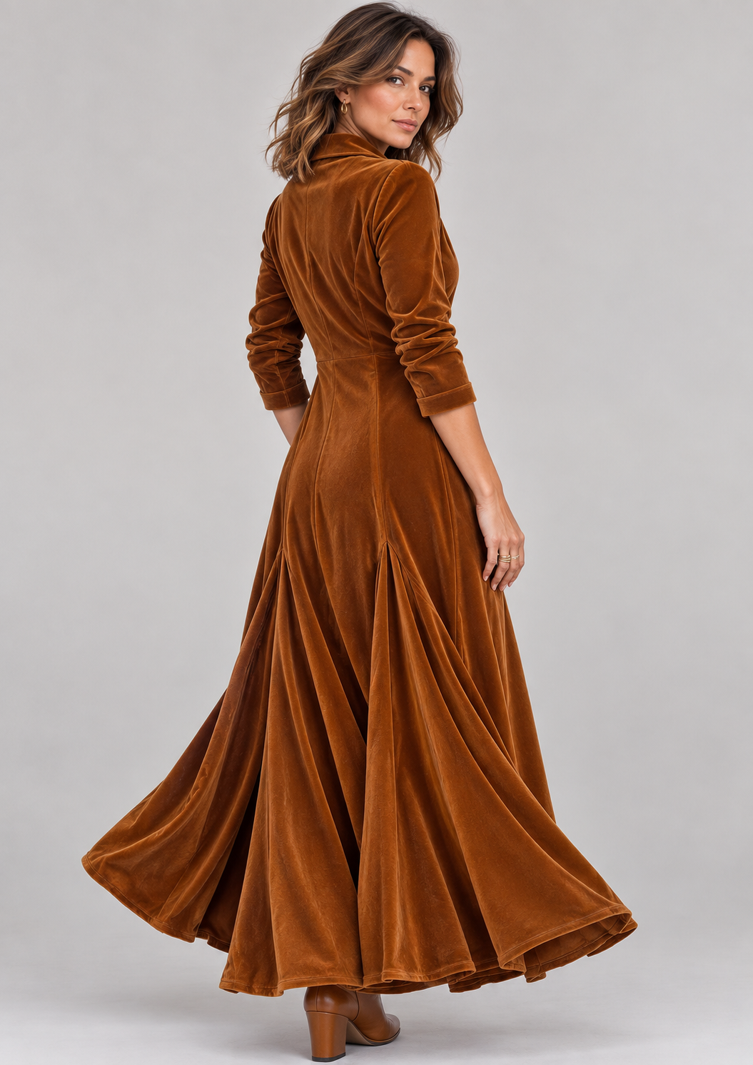 Eliza | Vintage-Style Velvet Maxi Dress