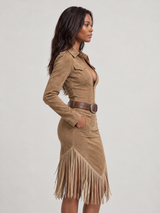 Robe western effet suédine à franges — Audacieuse élégante