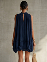Noémie | Robe courte fluide avec manches en dentelle et style bohème chic