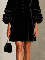 Éléonore™ | Robe courte élégante à manches bouffantes