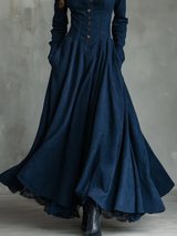Robe Maxi Élégante Boutonnée