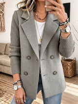 Noémie | Blazer croisé à manches en maille côtelée