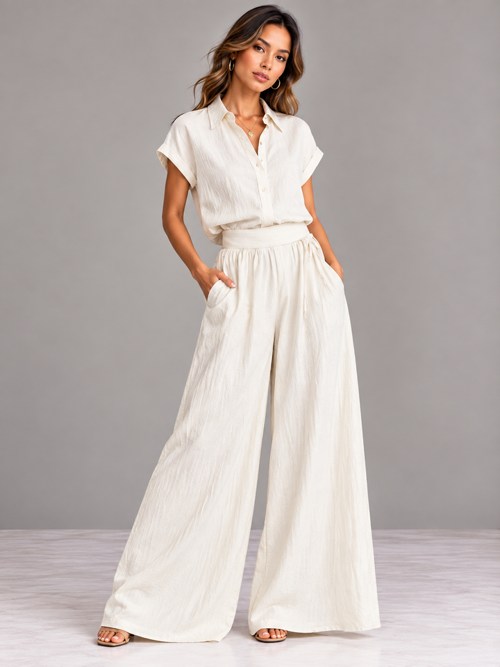 Evelyn | Elegant Set with Shirt and Flowing Maxi Skirt