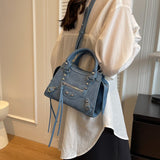 BORSA IN DENIM BLU ORIZZONTE