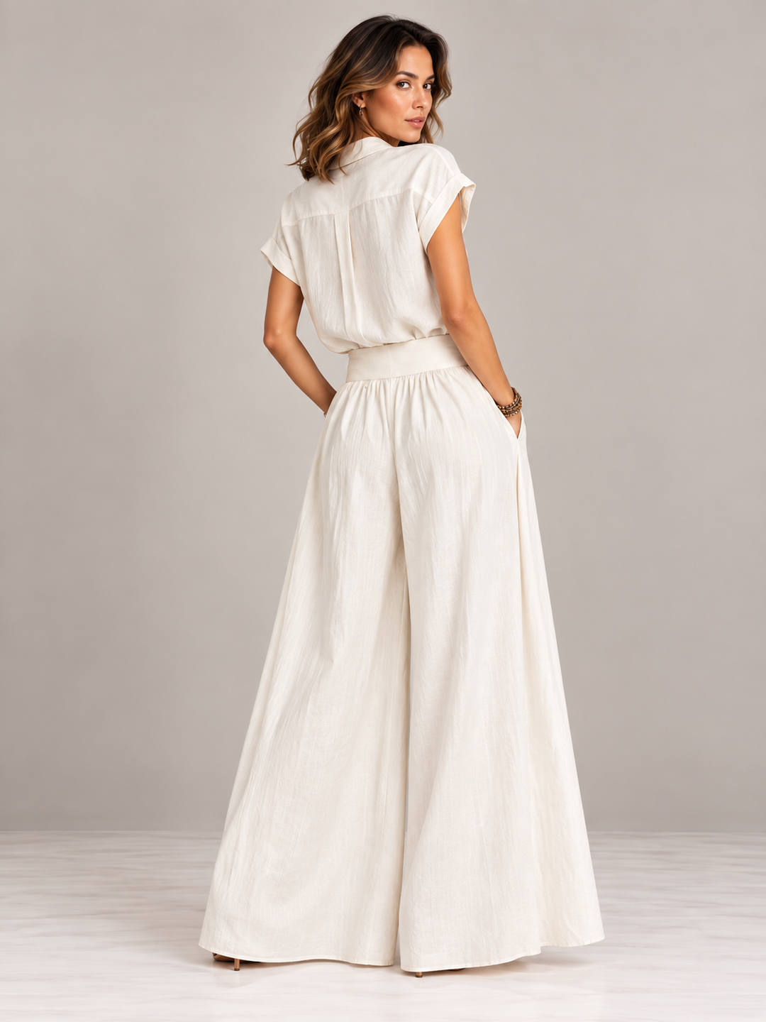 Evelyn | Elegant Set with Shirt and Flowing Maxi Skirt