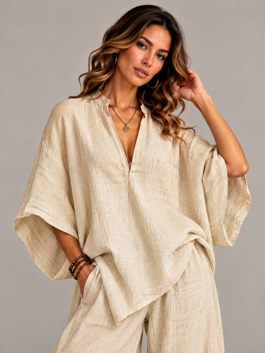 Sienna | Flowing Set with Oversized Blouse and Relaxed Trousers