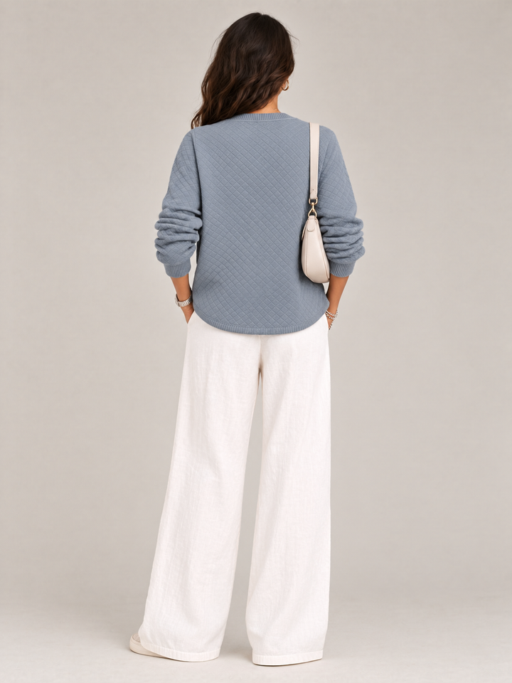 Leona™ | Quilted Knit Cardigan with Buttons
