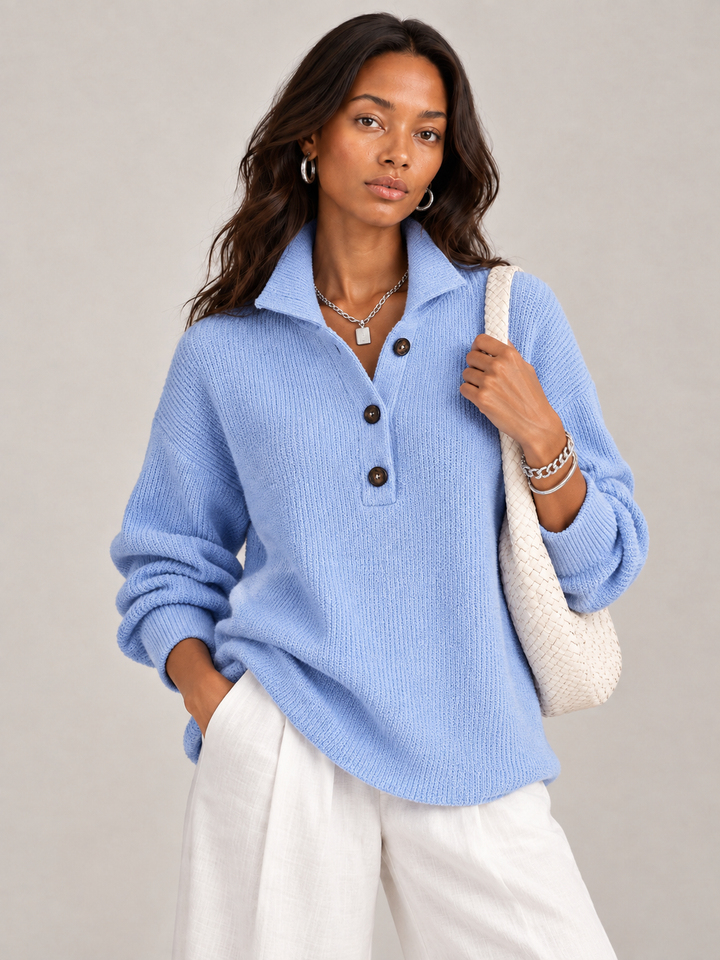 Paula™ | Jersey Polo with V-Neck