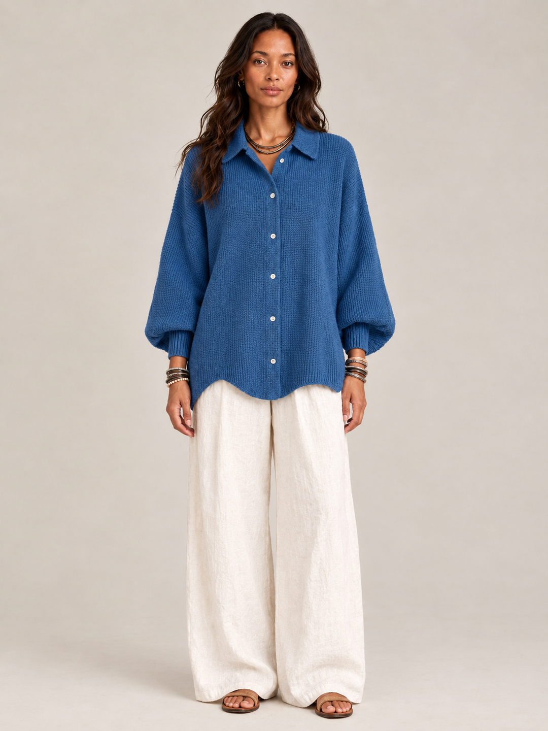 Camilla™ | Textured Knit Cardigan with Buttons