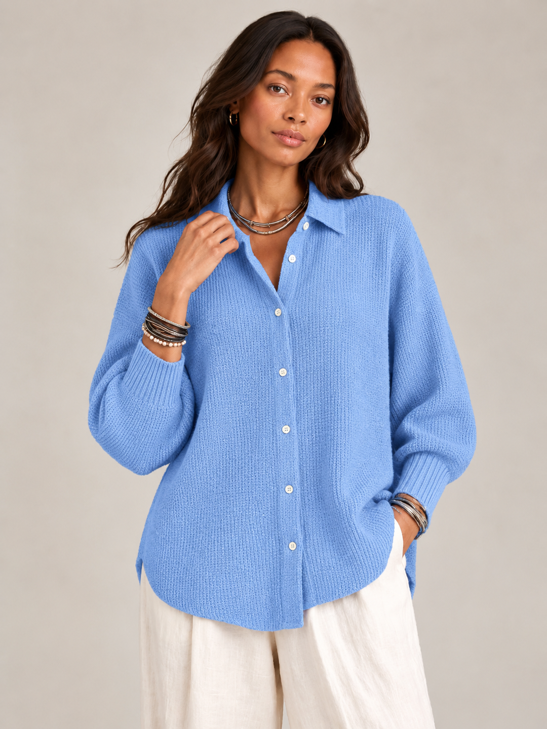 Camilla™ | Textured Knit Cardigan with Buttons
