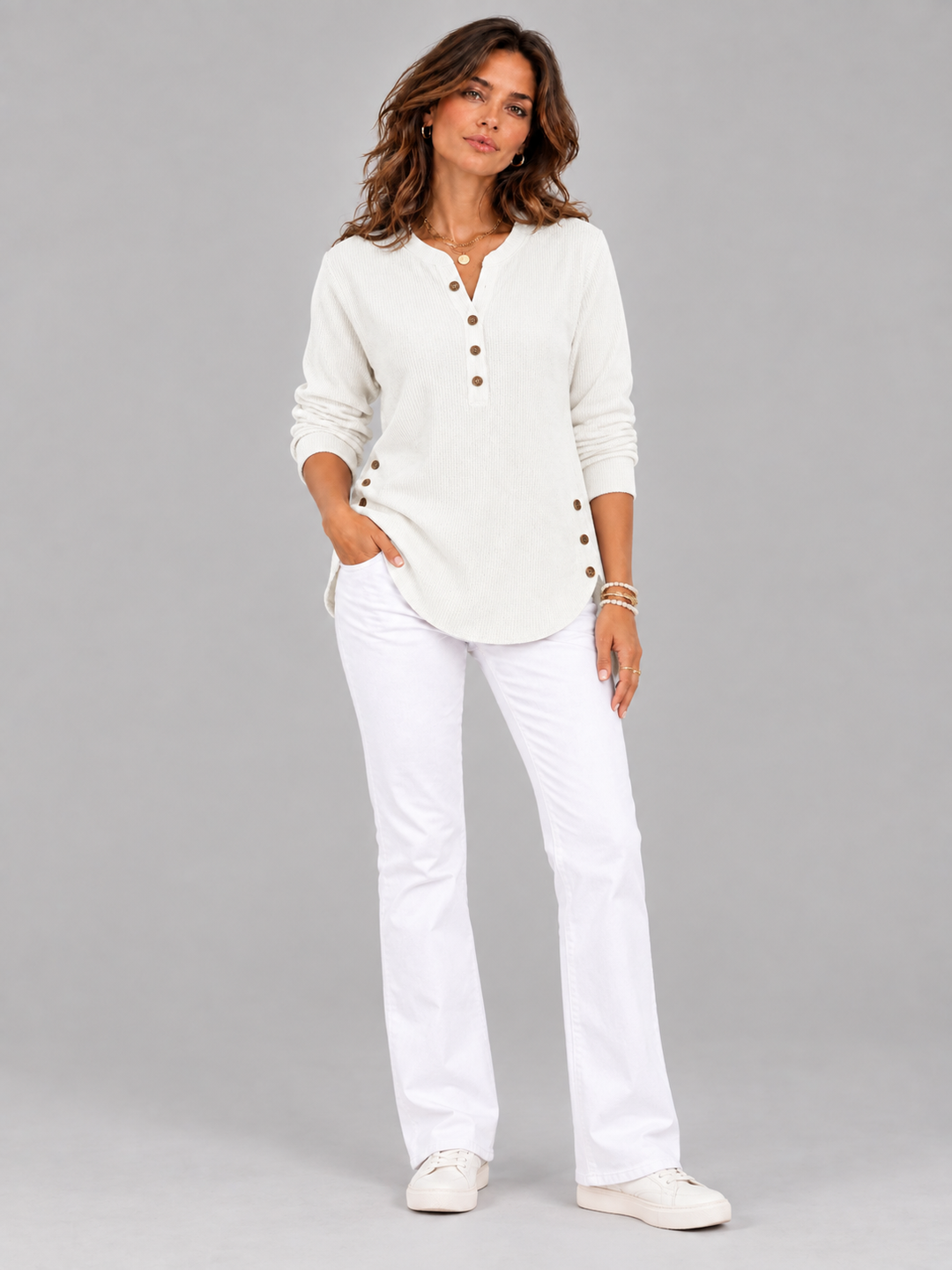 Bella™ | Henley Tunic with Buttons