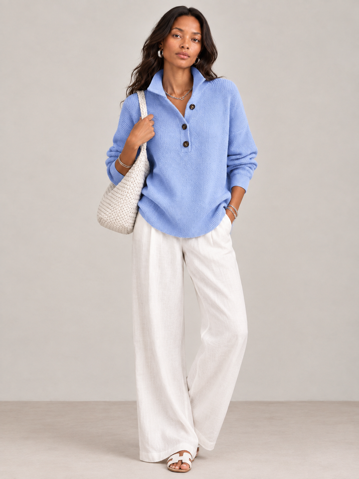 Paula™ | Jersey Polo with V-Neck