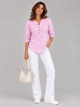 Blanche™ | Tunique Henley avec boutons