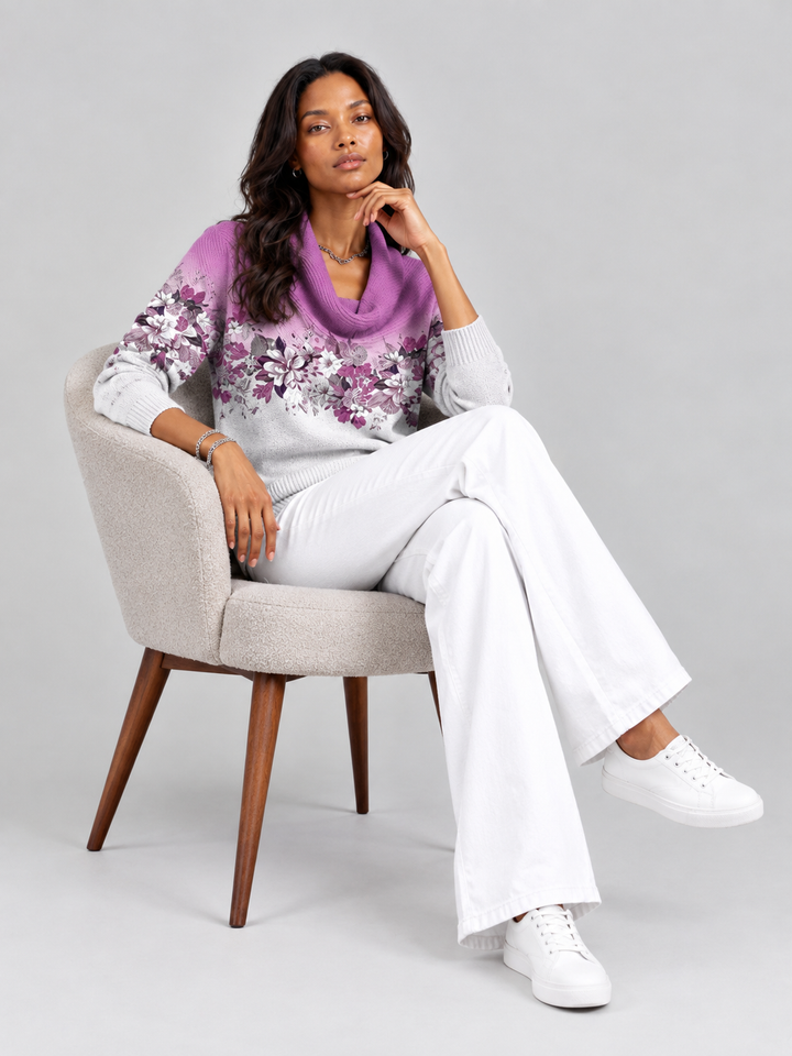 Alice™ | Floral Jumper with Roll Neck