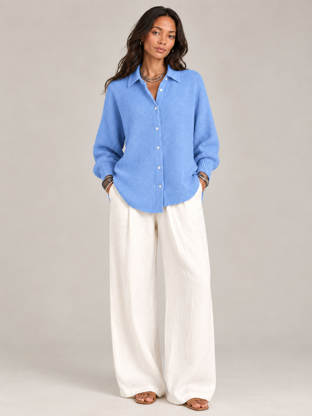 Camilla™ | Textured Knit Cardigan with Buttons