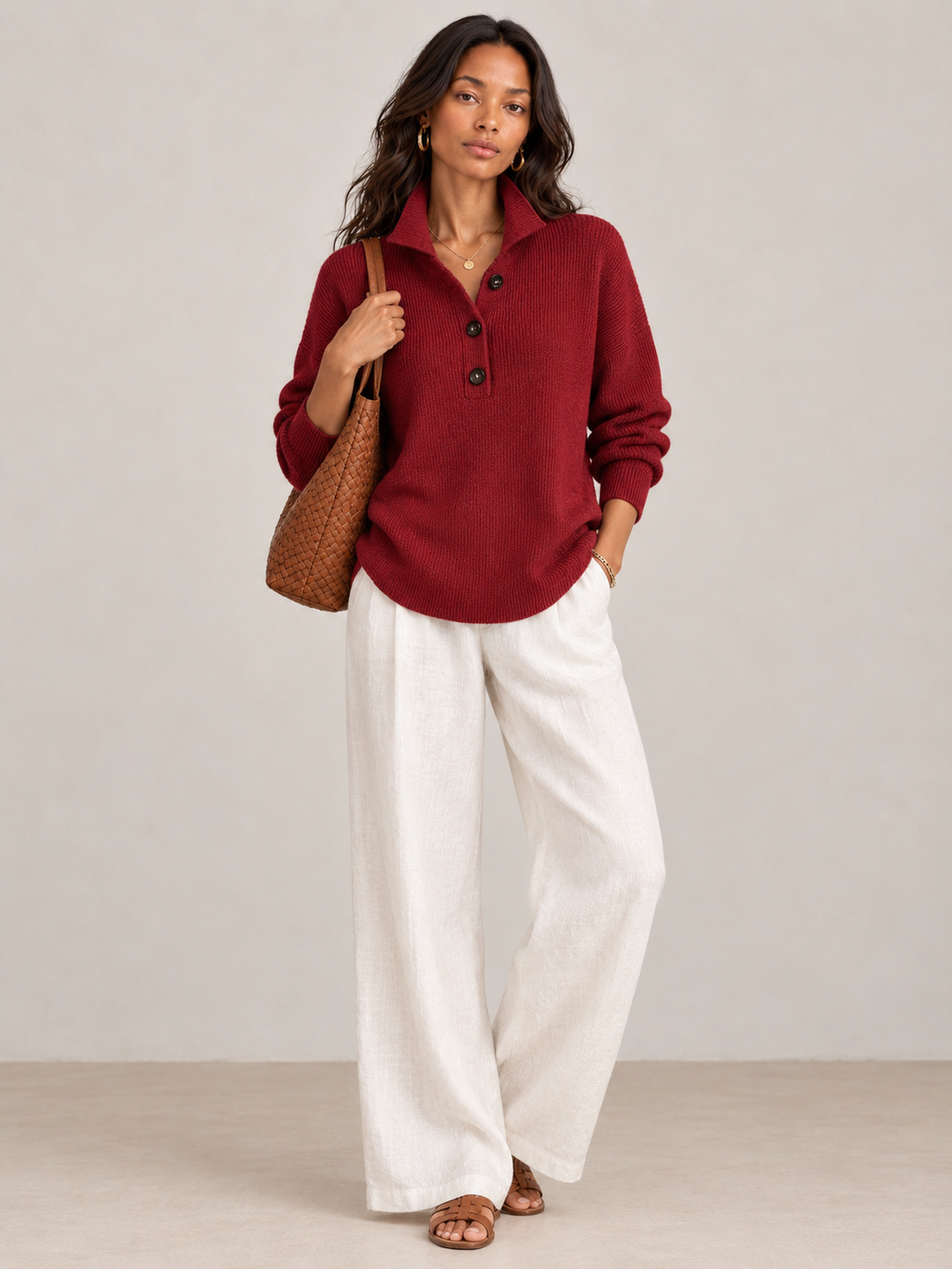 Paula™ | Jersey Polo with V-Neck