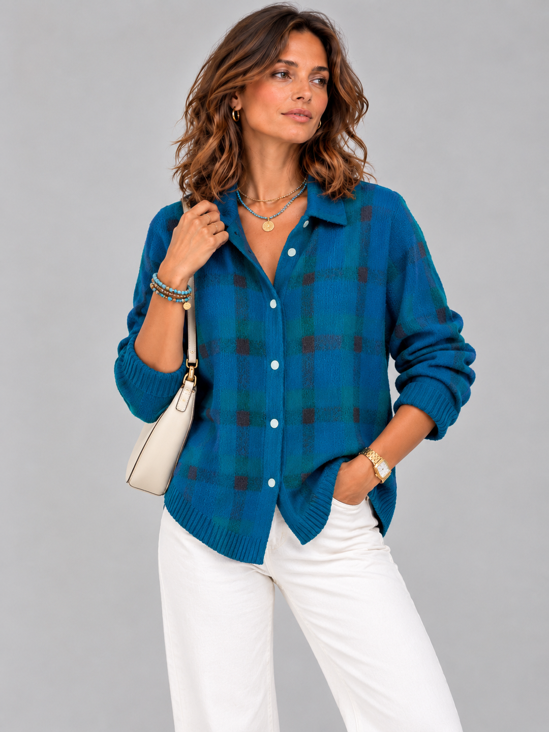 Poppy™ | Checked Knit Jacket