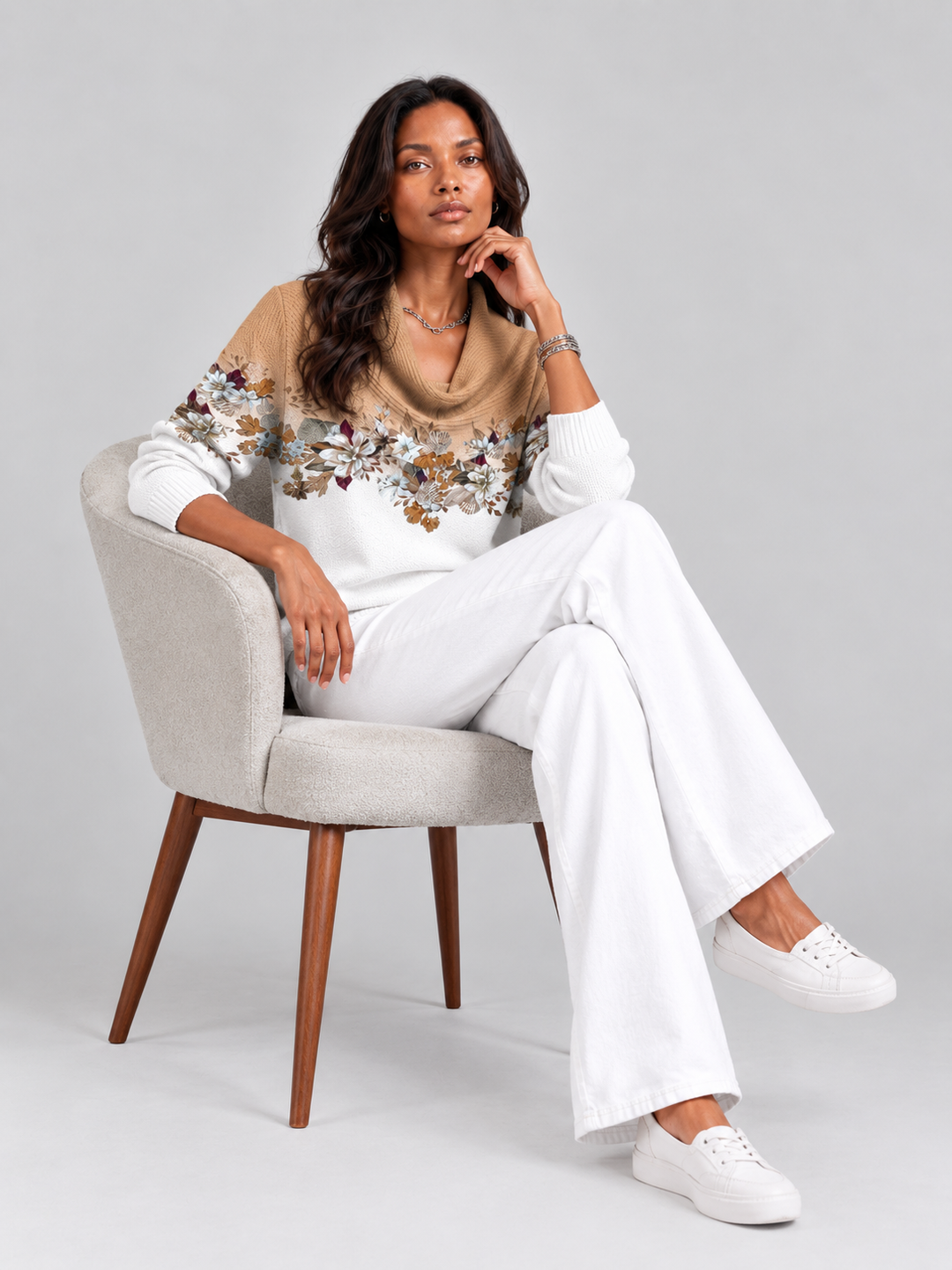 Alice™ | Floral Jumper with Roll Neck