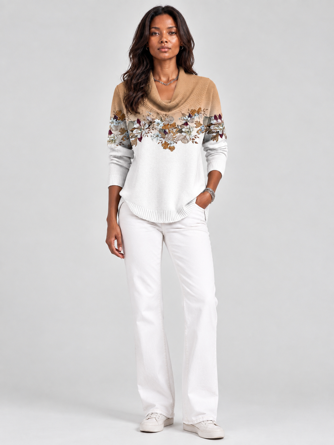 Alice™ | Floral Jumper with Roll Neck