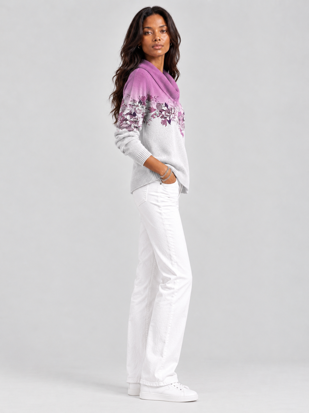 Alice™ | Floral Jumper with Roll Neck