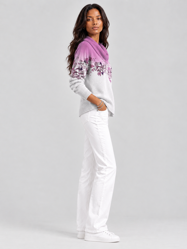 Alice™ | Floral Jumper with Roll Neck