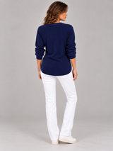 Blanche™ | Tunique Henley avec boutons