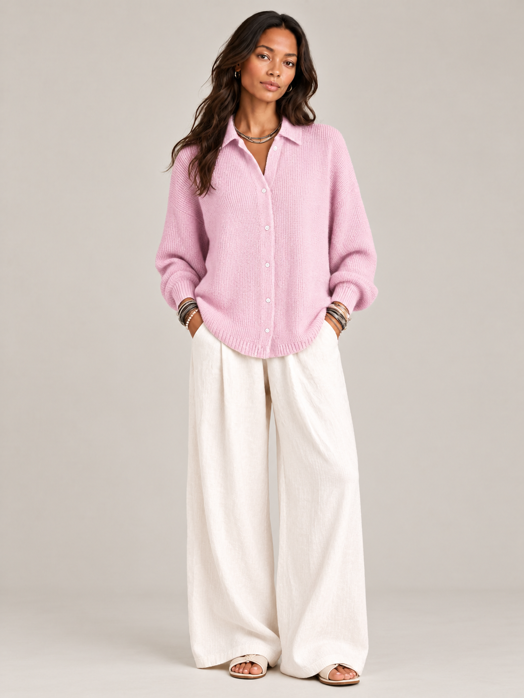 Camilla™ | Textured Knit Cardigan with Buttons