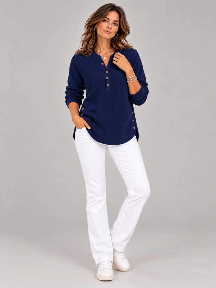 Bella™ | Henley Tunic with Buttons