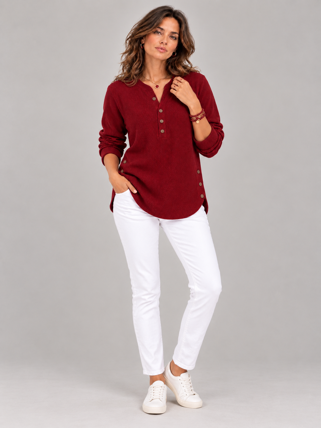 Bella™ | Henley Tunic with Buttons