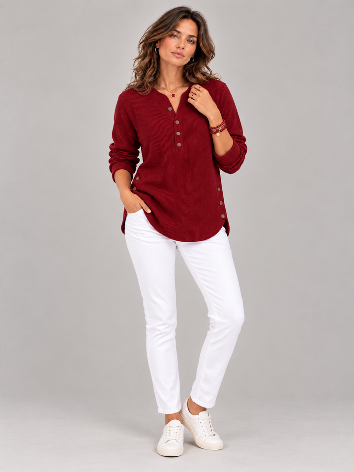 Bella™ | Henley Tunic with Buttons