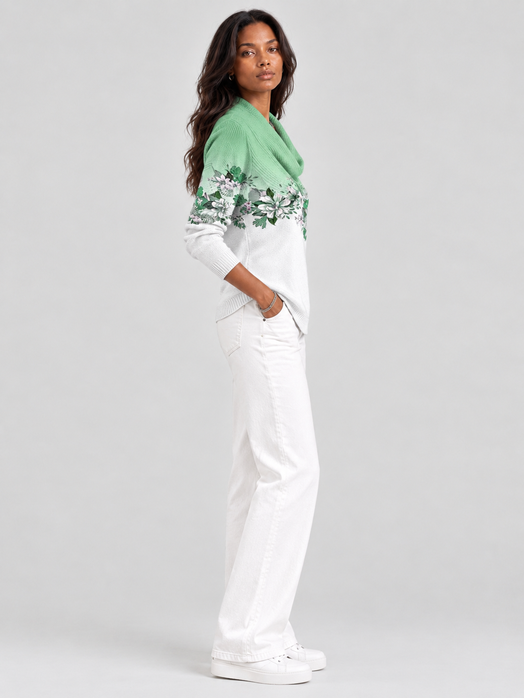 Alice™ | Floral Jumper with Roll Neck