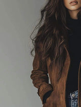 Manteau Élégant à Texture Suédée