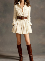 Mini abito scozzese vintage con vita definita - cintura inclusa 