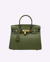 Sac vert olive Armure Urbaine – cuir naturel et silhouette sobre
