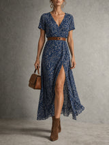 Romy – Robe longue bohème à taille froncée