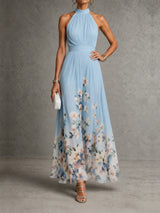 Amandine™ | Robe Maxi Fleurie à Col Halter