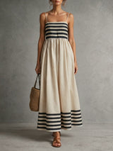 Camille | Robe Longue Rayée Légère