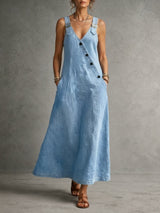 Camille™ | Robe Denim Élégante