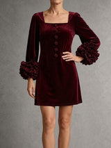 Éléonore™ | Robe courte élégante à manches bouffantes